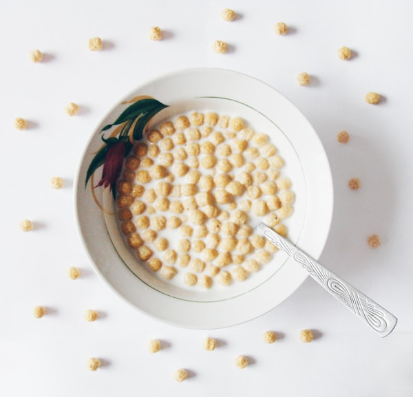 Bowl of cereal with milk